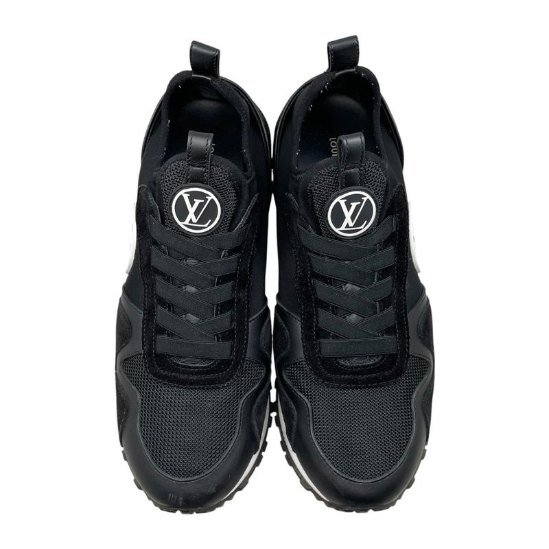 Louis Vuitton Sneakers Run Away 36.5 LV Circle Logo Suede Mesh Black