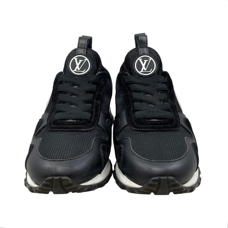 Louis Vuitton Sneakers Run Away 36.5 LV Circle Logo Suede Mesh Black