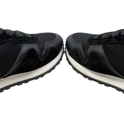 Louis Vuitton Sneakers Run Away 36.5 LV Circle Logo Suede Mesh Black