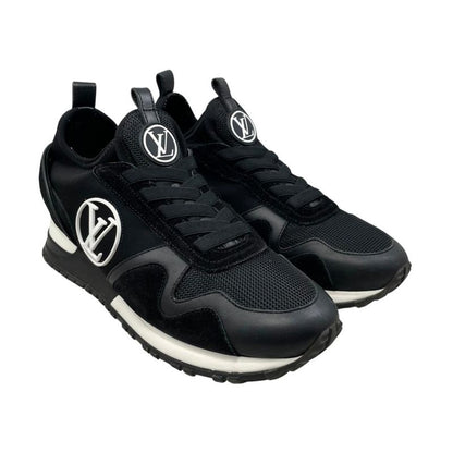 Louis Vuitton Sneakers Run Away 36.5 LV Circle Logo Suede Mesh Black