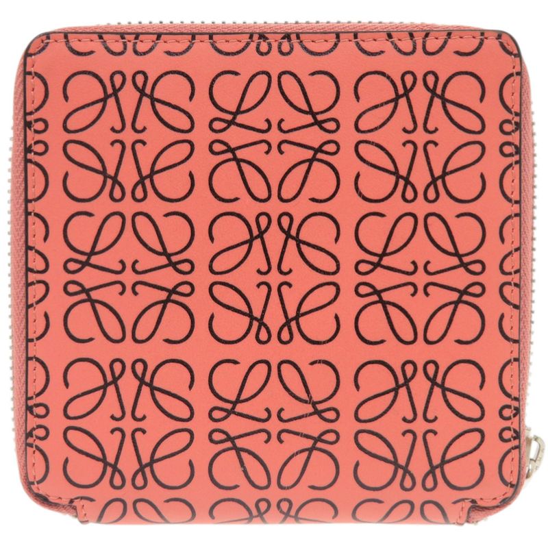 Loewe Anagram Leather Pink Bifold Wallet Black