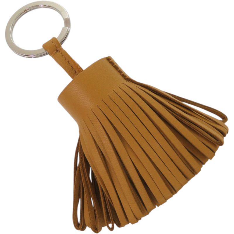 Hermes Bag Charm Fringe Key Holder Agno Milo Sesame Brown Carmen