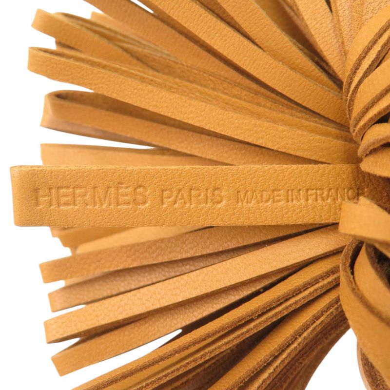 Hermes Bag Charm Fringe Key Holder Agno Milo Sesame Brown Carmen