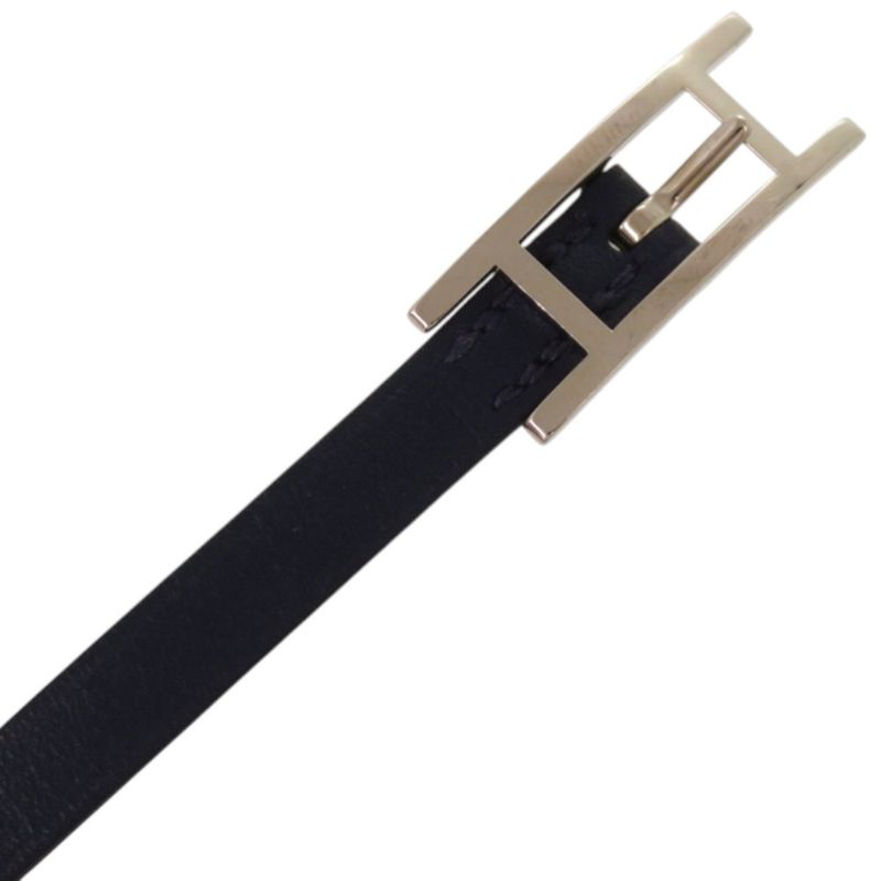 Hermes Behapi Double Tour Veau Swift Navy Bracelet Gray