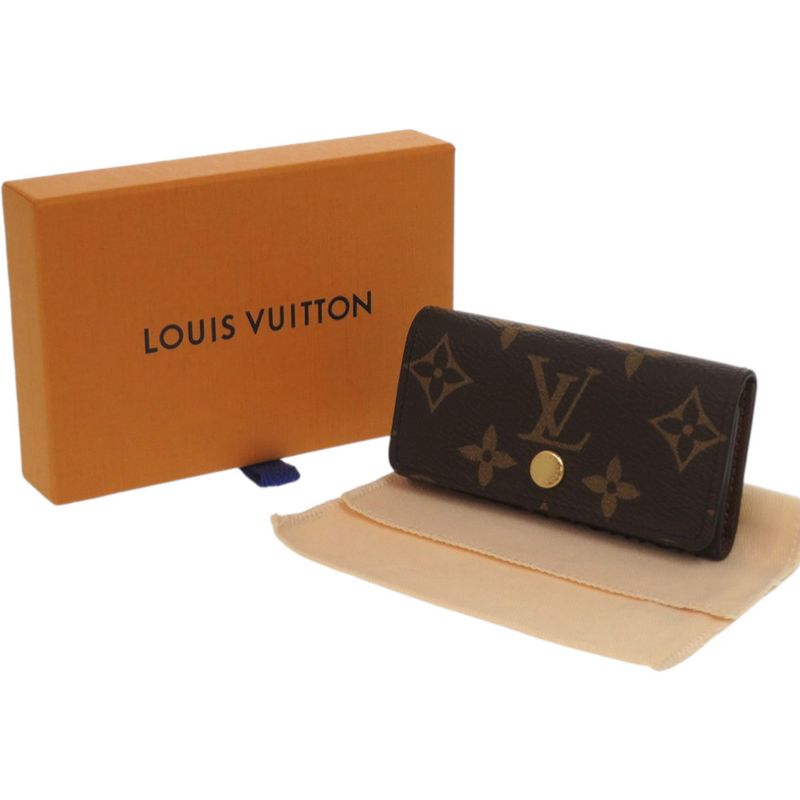 Louis Vuitton Multicles 4 Monogram Canvas Brown Key Case Key Holder