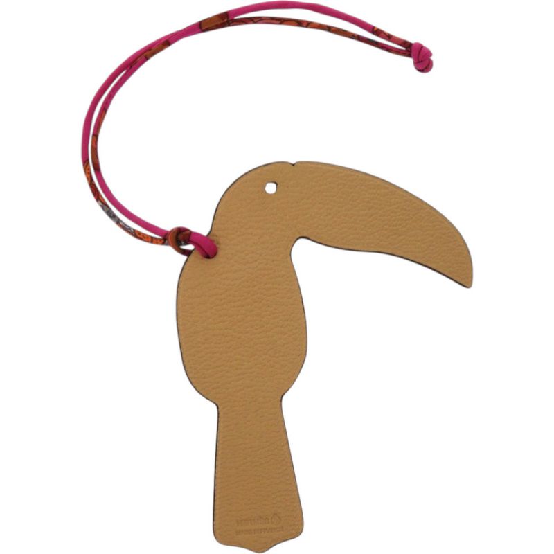 Hermes Petit Ash Toucan Leather Rouge Red Key Holder Rouge Beige