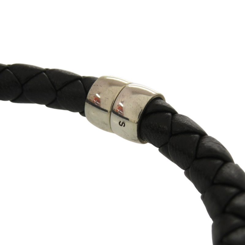 Bottega Veneta Intrecciato Leather Black Bracelet