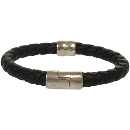 Bottega Veneta Intrecciato Leather Black Bracelet
