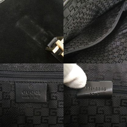 Gucci Jackie 001 Shoulder Bag Suede Leather Black