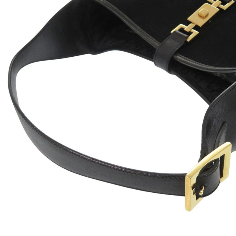 Gucci Jackie 001 Shoulder Bag Suede Leather Black