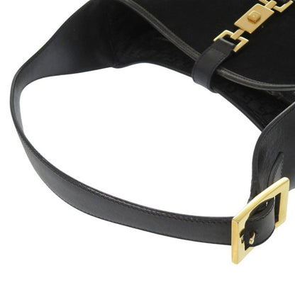 Gucci Jackie 001 Shoulder Bag Suede Leather Black