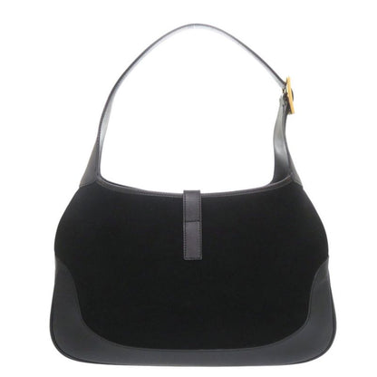 Gucci Jackie 001 Shoulder Bag Suede Leather Black