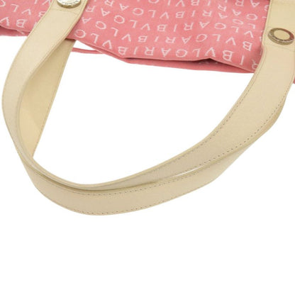 Bvlgari Logomania Tote Canvas Leather Pink
