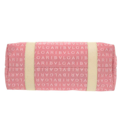 Bvlgari Logomania Tote Canvas Leather Pink