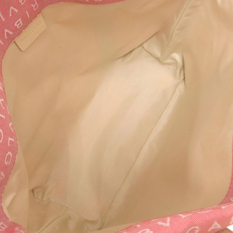 Bvlgari Logomania Tote Canvas Leather Pink