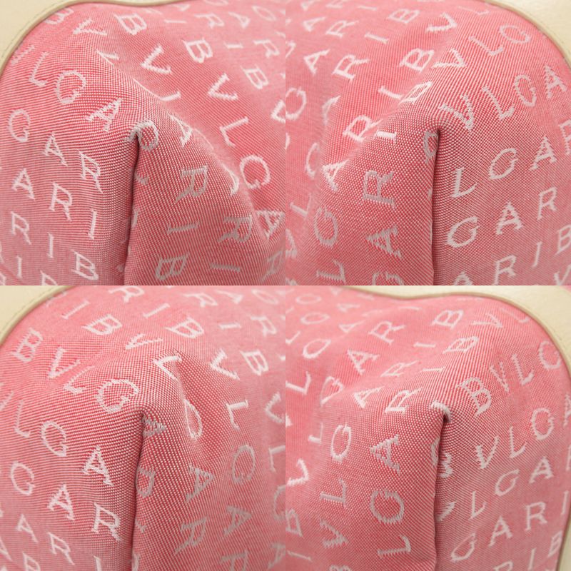 Bvlgari Logomania Tote Canvas Leather Pink