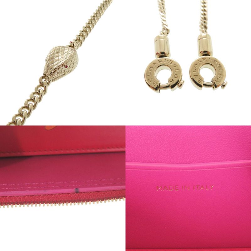 Bvlgari 2-Way Serpenti Leather Red Vanity Bag Handbag