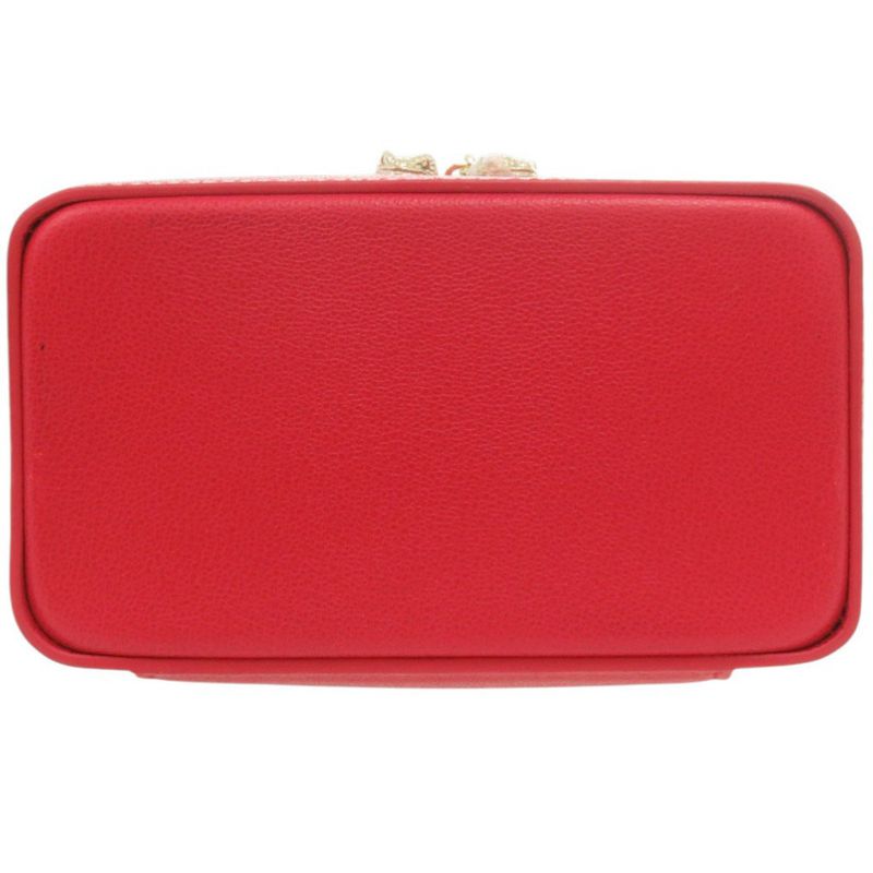 Bvlgari 2-Way Serpenti Leather Red Vanity Bag Handbag