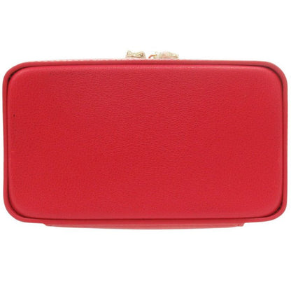 Bvlgari 2-Way Serpenti Leather Red Vanity Bag Handbag