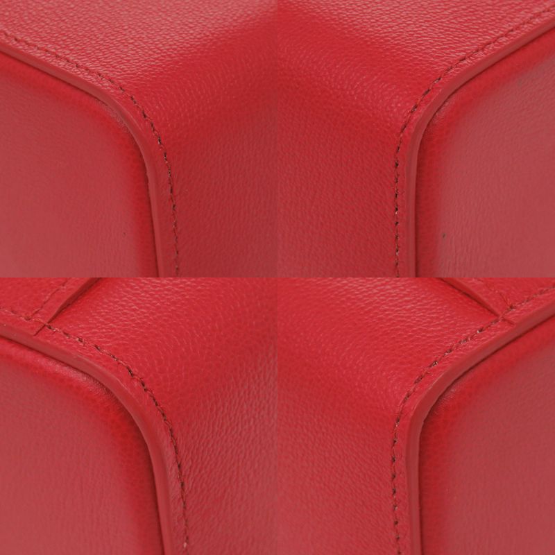 Bvlgari 2-Way Serpenti Leather Red Vanity Bag Handbag
