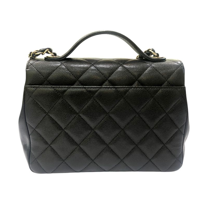 Chanel Shoulder Bag Business Affinity Caviar Leather Black