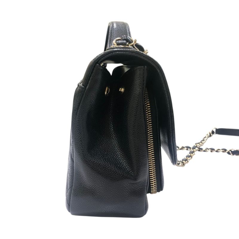 Chanel Shoulder Bag Business Affinity Caviar Leather Black
