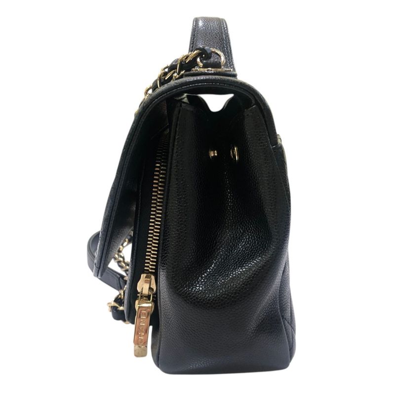 Chanel Shoulder Bag Business Affinity Caviar Leather Black