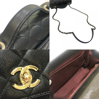 Chanel Shoulder Bag Business Affinity Caviar Leather Black