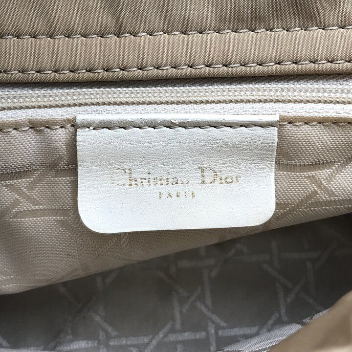 Dior Lady Cannage Nylon Canvas 2-Way Mini Small Shoulder Bag Beige