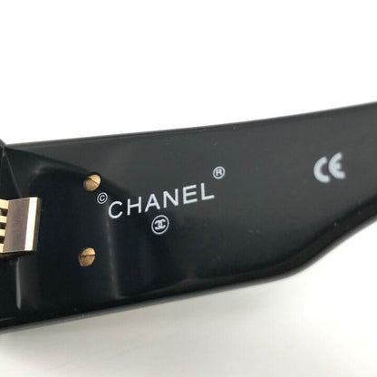 Chanel CC Logo Gold Sunglasses Eyewear Black