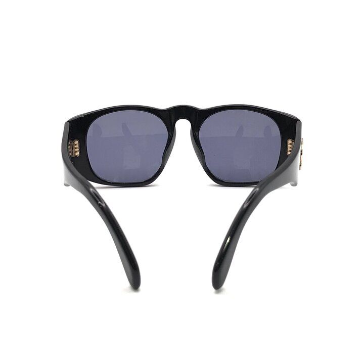 Chanel CC Logo Gold Sunglasses Eyewear Black