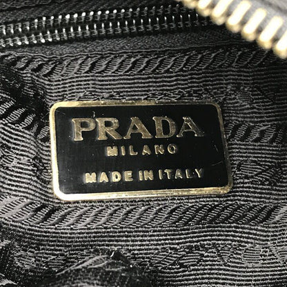 Prada Nylon Chain Tote Shoulder Bag Black Purse