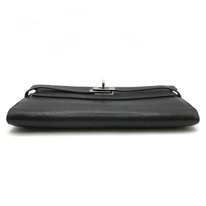 Hermes Kelly Turnlock Leather Wallet Black