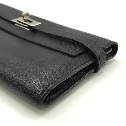 Hermes Kelly Turnlock Leather Wallet Black