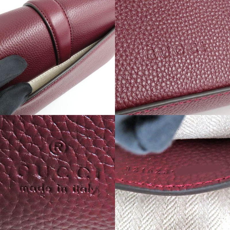 Gucci Shoulder Bag 2-Way Grain Leather Ancora Red