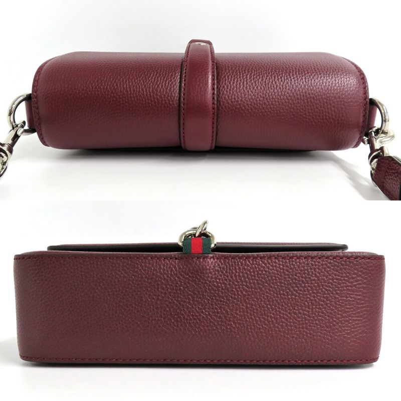 Gucci Shoulder Bag 2-Way Grain Leather Ancora Red