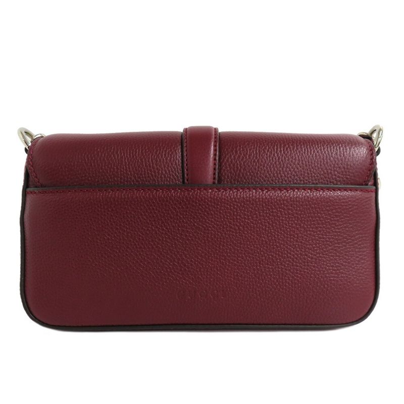 Gucci Shoulder Bag 2-Way Grain Leather Ancora Red