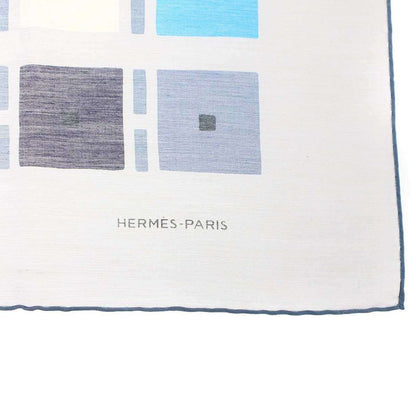 Hermes Carre 140 Cotton Silk Square Print Scarf Gray