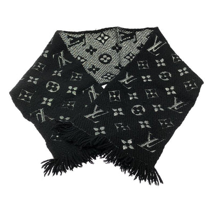 Louis Vuitton Logomania Scarf Shine Monogram Shawl Black