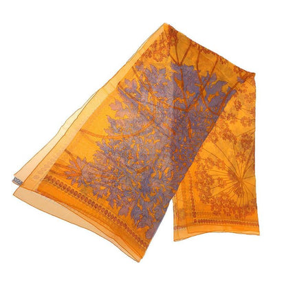 Hermes Carre 140 Ombelles Silk Scarf Orange