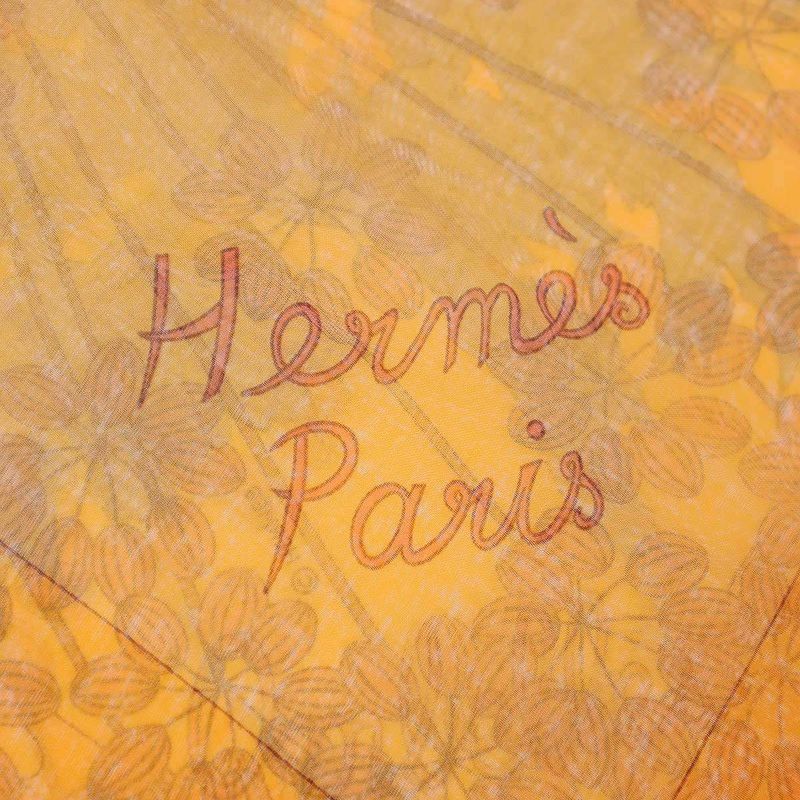 Hermes Carre 140 Ombelles Silk Scarf Orange