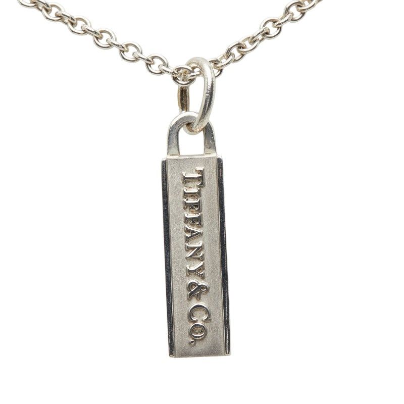 Tiffany & Co Logo Bar Silver Necklace