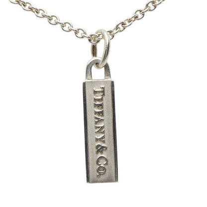 Tiffany & Co Logo Bar Silver Necklace