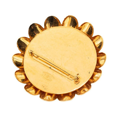 Chanel Flower Pearl Gold Plated Brooch