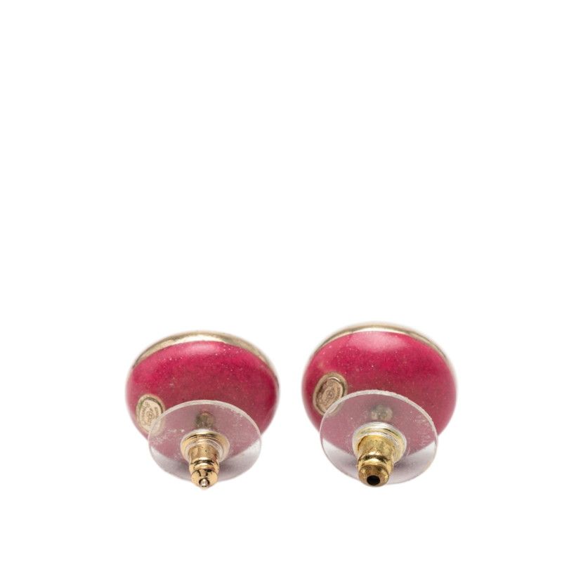 Chanel CC Logo Gold Pink Plated