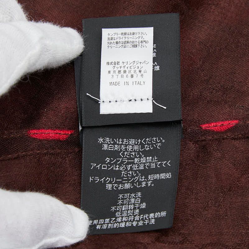 Gucci Leopard Brown Red Rayon Scarf