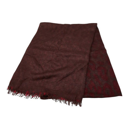 Gucci Leopard Brown Red Rayon Scarf