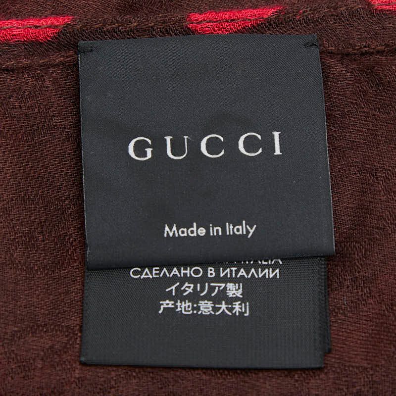Gucci Leopard Brown Red Rayon Scarf
