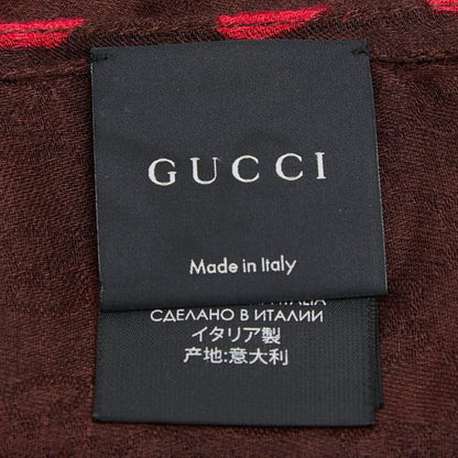 Gucci Leopard Brown Red Rayon Scarf