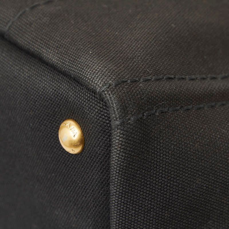 Prada Canapa M Black Canvas Handbag